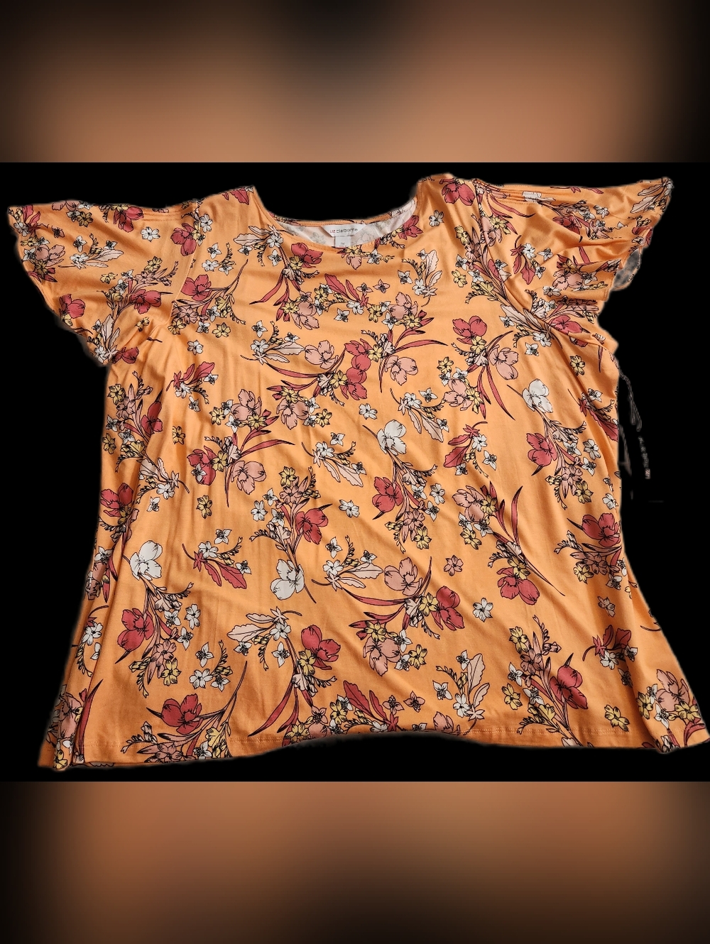 Women’s Floral Flutter Sleeve Top — PAPAYA Floral